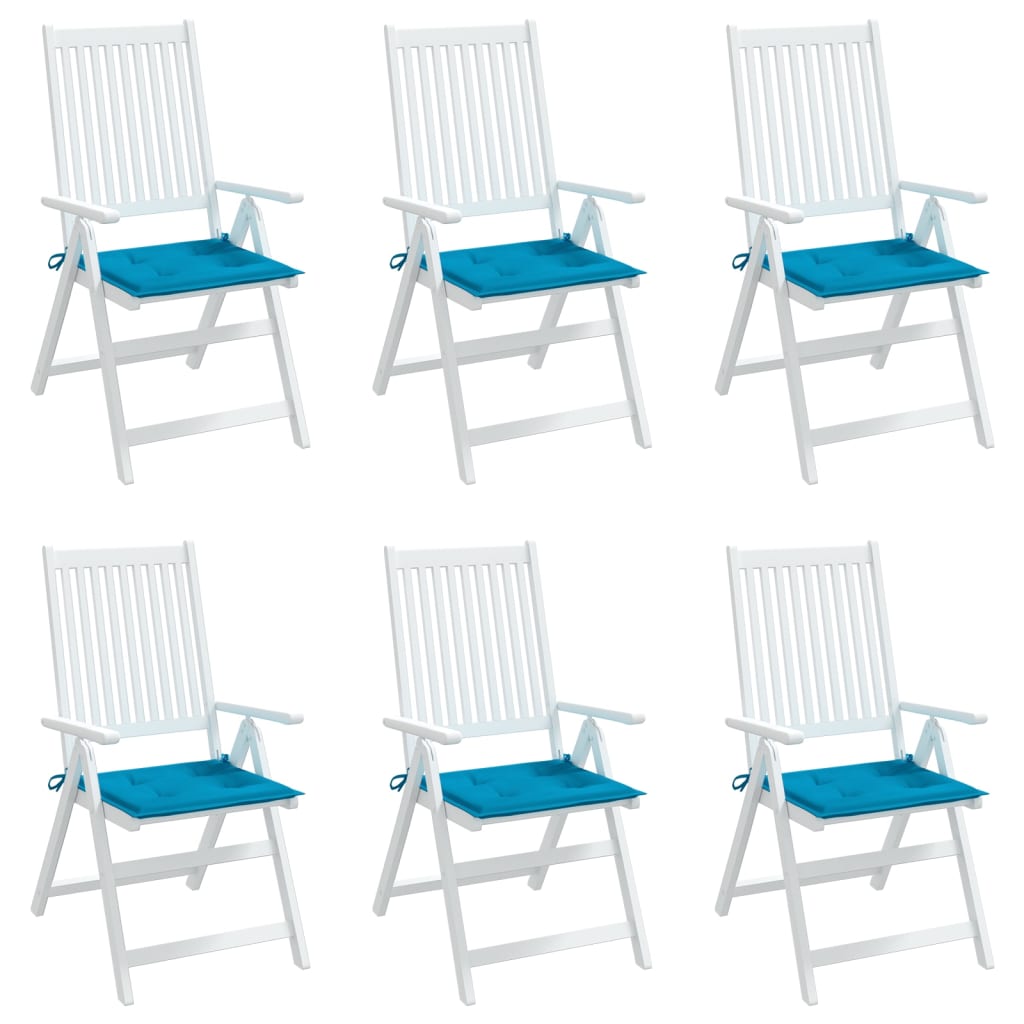 Cuscini per Sedia 6 pz Blu 50x50x4 cm in Tessuto Oxford