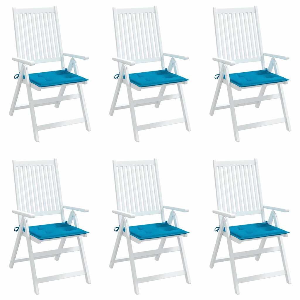Cuscini per Sedia 6 pz Blu 50x50x3 cm in Tessuto Oxford