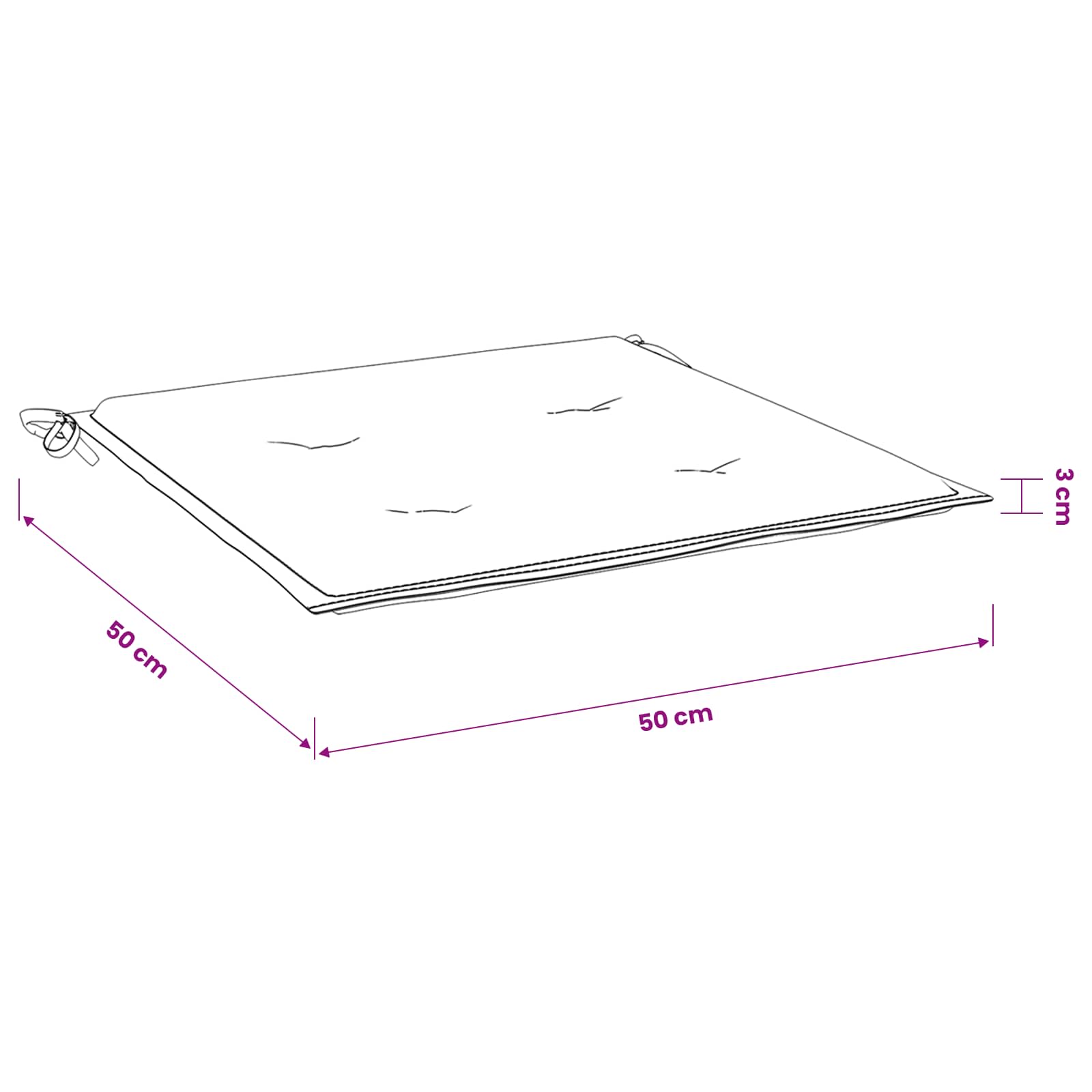 Cuscini per Sedia 4 pz Verdi 50x50x3 cm in Tessuto Oxford | homemem39