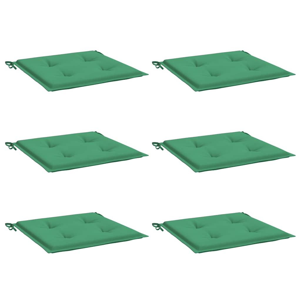 Cuscini per Sedia 6 pz Verdi 50x50x3 cm in Tessuto Oxford