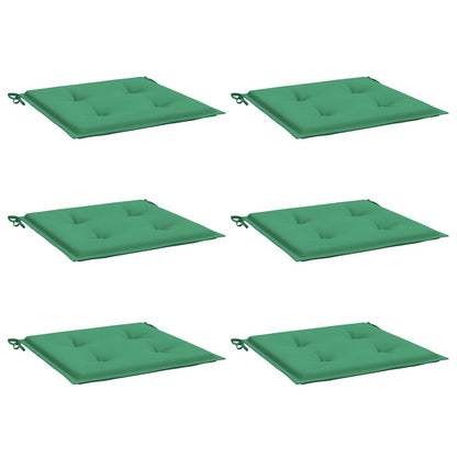 Cuscini per Sedia 6 pz Verdi 50x50x3 cm in Tessuto Oxford