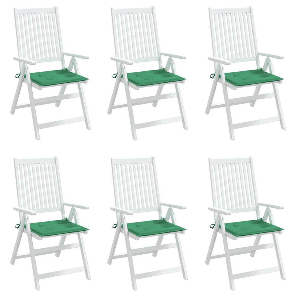 Cuscini per Sedia 6 pz Verdi 50x50x3 cm in Tessuto Oxford