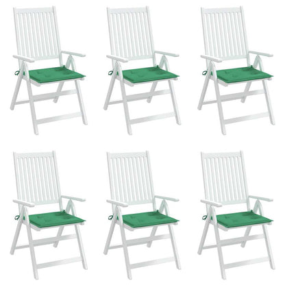 Cuscini per Sedia 6 pz Verdi 50x50x3 cm in Tessuto Oxford