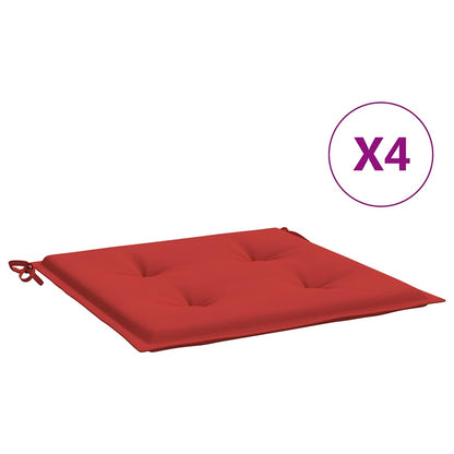 Cuscini per Sedia 4 pz Rossi 50x50x4 cm in Tessuto Oxford | homemem39