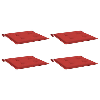 Cuscini per Sedia 4 pz Rossi 50x50x3 cm in Tessuto Oxford