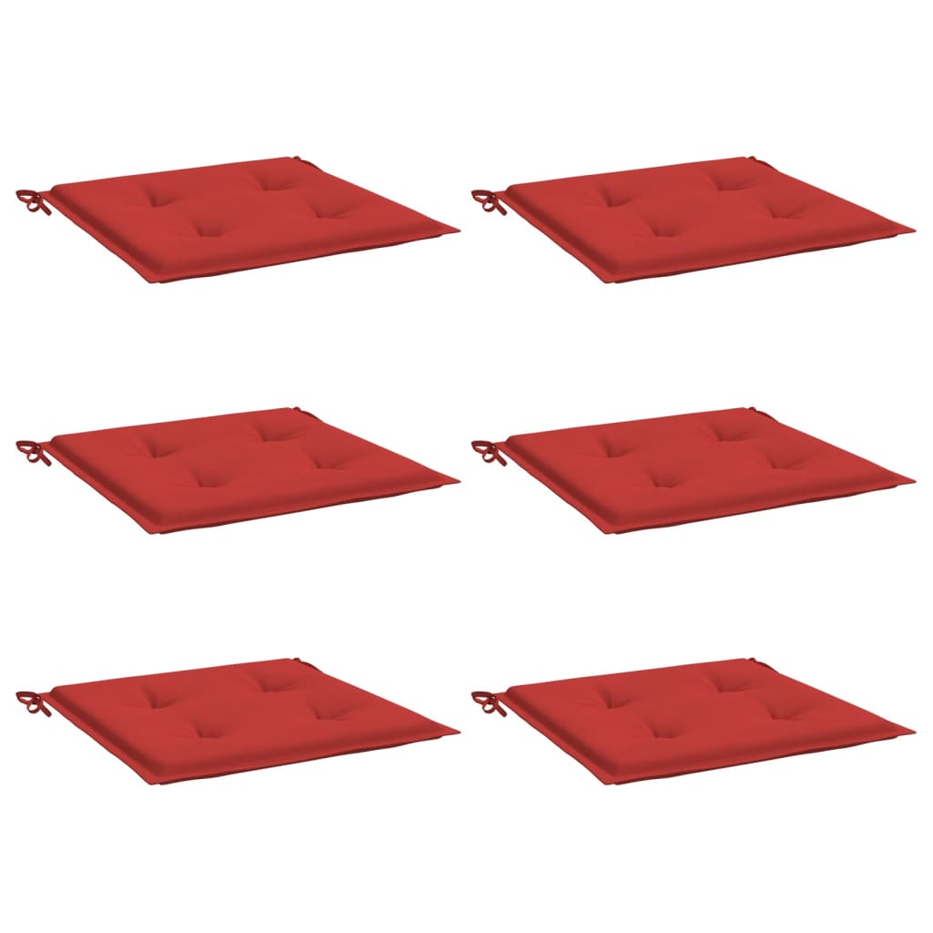 Cuscini per Sedia 6 pz Rossi 50x50x4 cm in Tessuto Oxford | homemem39