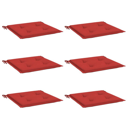 Cuscini per Sedia 6 pz Rossi 50x50x4 cm in Tessuto Oxford | homemem39