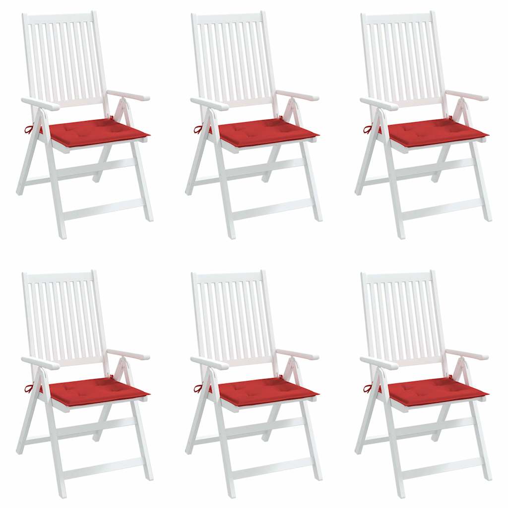 Cuscini per Sedia 6 pz Rossi 50x50x3 cm in Tessuto Oxford | homemem39