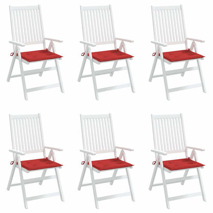 Cuscini per Sedia 6 pz Rossi 50x50x3 cm in Tessuto Oxford | homemem39