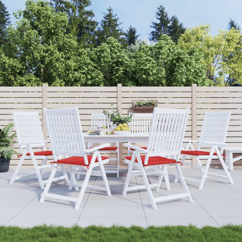 Cuscini per Sedia 6 pz Rossi 50x50x4 cm in Tessuto Oxford | homemem39