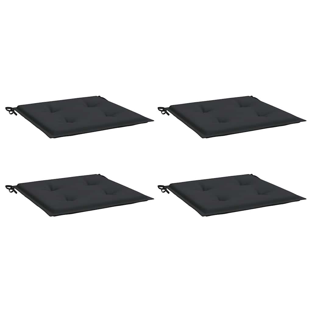Cuscini per Sedia 4 pz Neri 50x50x4 cm in Tessuto Oxford | homemem39