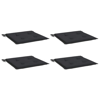Cuscini per Sedia 4 pz Neri 50x50x4 cm in Tessuto Oxford | homemem39