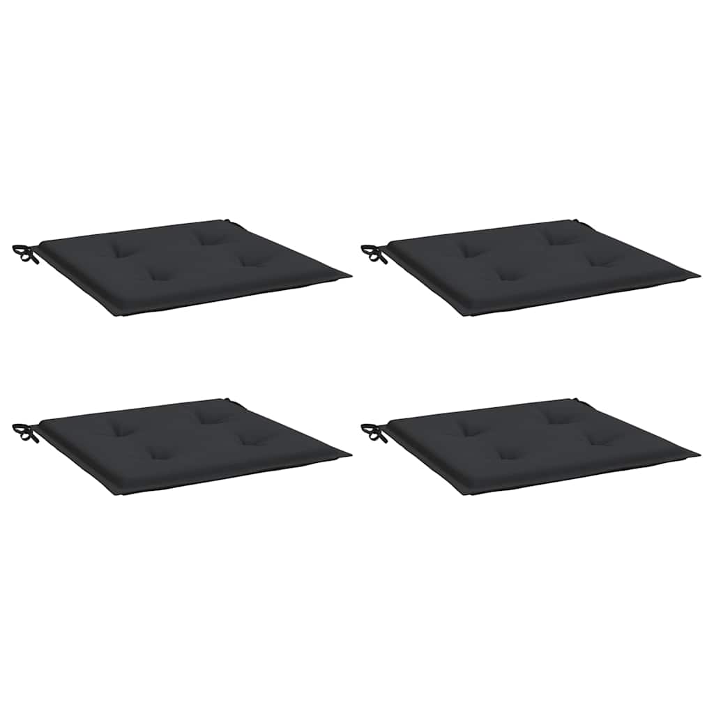 Cuscini per Sedia 4 pz Neri 50x50x3 cm in Tessuto Oxford