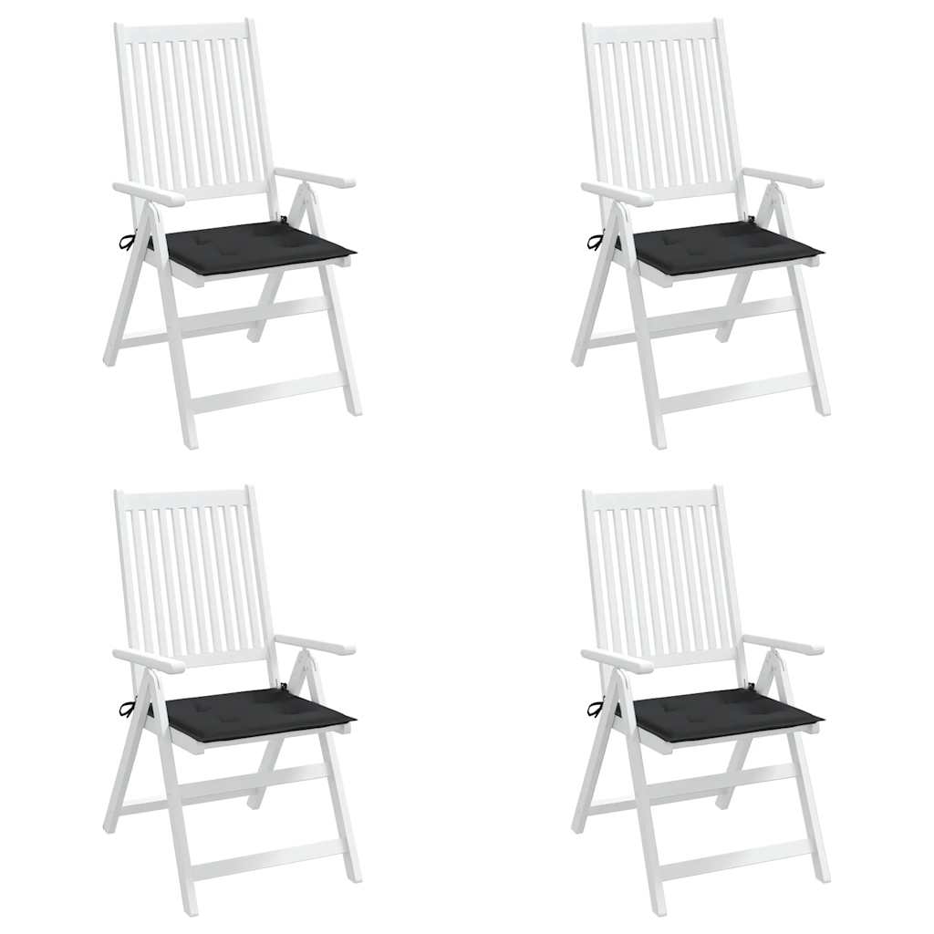 Cuscini per Sedia 4 pz Neri 50x50x4 cm in Tessuto Oxford | homemem39
