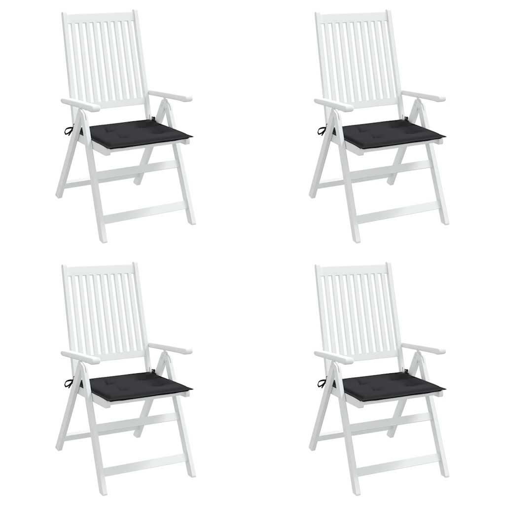 Cuscini per Sedia 4 pz Neri 50x50x3 cm in Tessuto Oxford