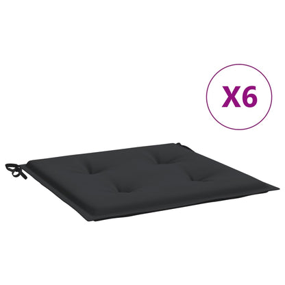 Cuscini per Sedia 6 pz Neri 50x50x4 cm in Tessuto Oxford | homemem39