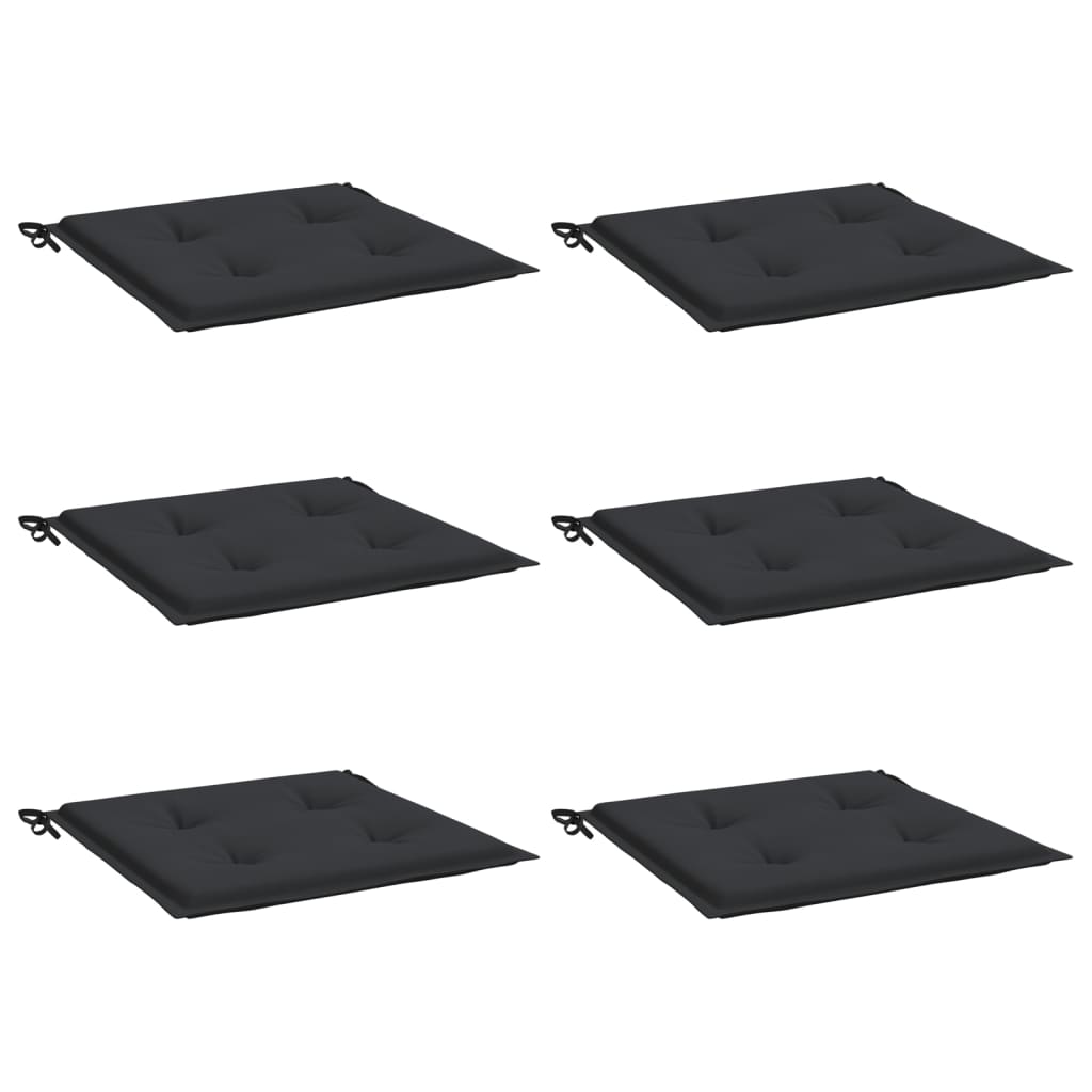 Cuscini per Sedia 6 pz Neri 50x50x4 cm in Tessuto Oxford | homemem39