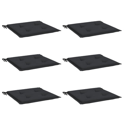 Cuscini per Sedia 6 pz Neri 50x50x4 cm in Tessuto Oxford