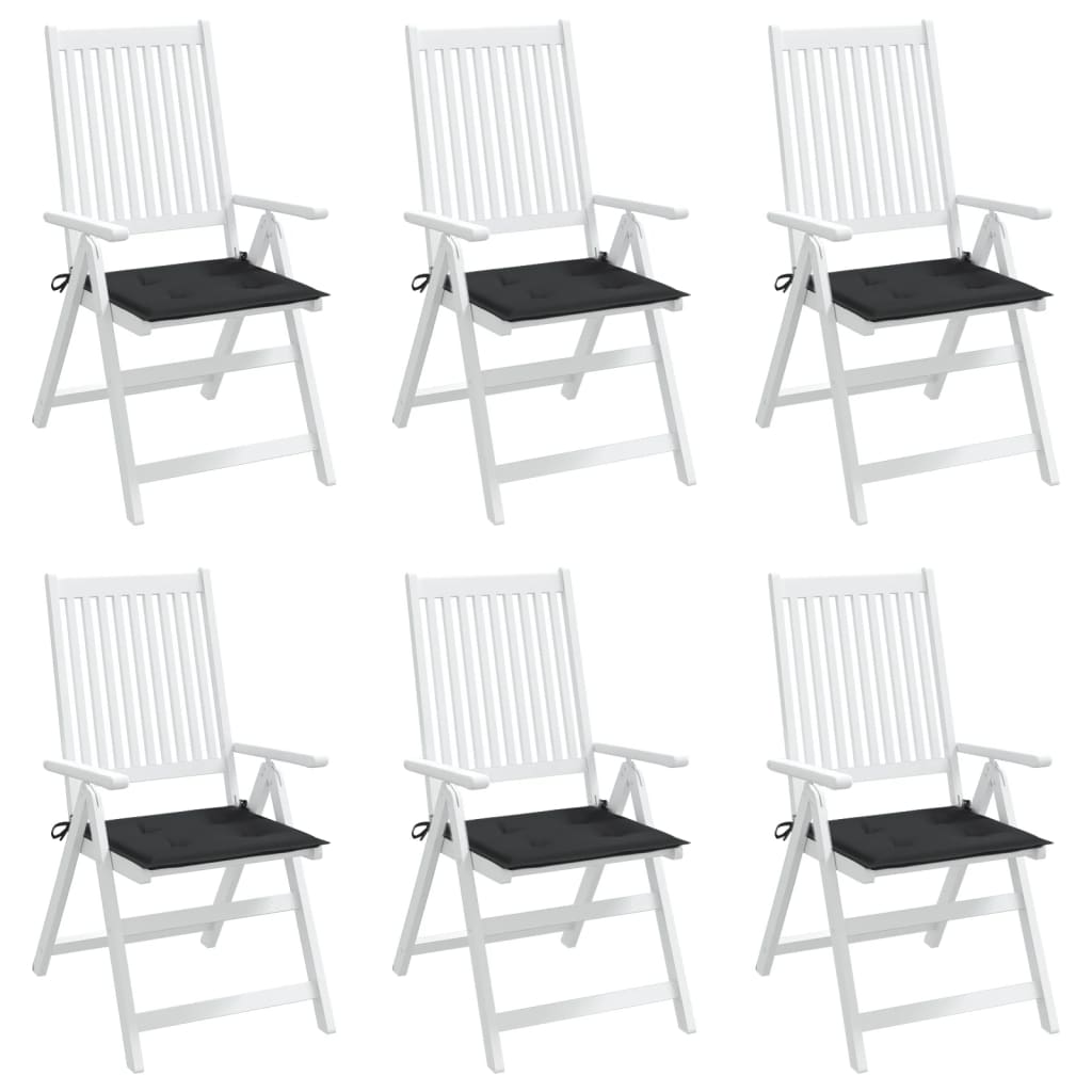 Cuscini per Sedia 6 pz Neri 50x50x4 cm in Tessuto Oxford