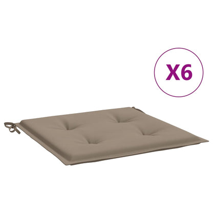 Cuscini per Sedia 6 pz Tortora 50x50x3 cm in Tessuto Oxford - homemem39