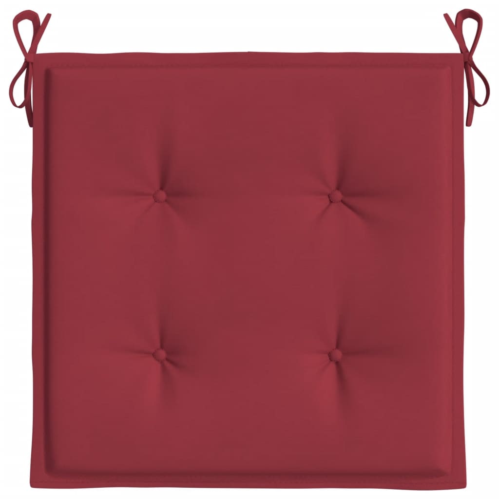 Cuscini per Sedia 2 pz Rosso Vino 50x50x3 cm in Tessuto Oxford