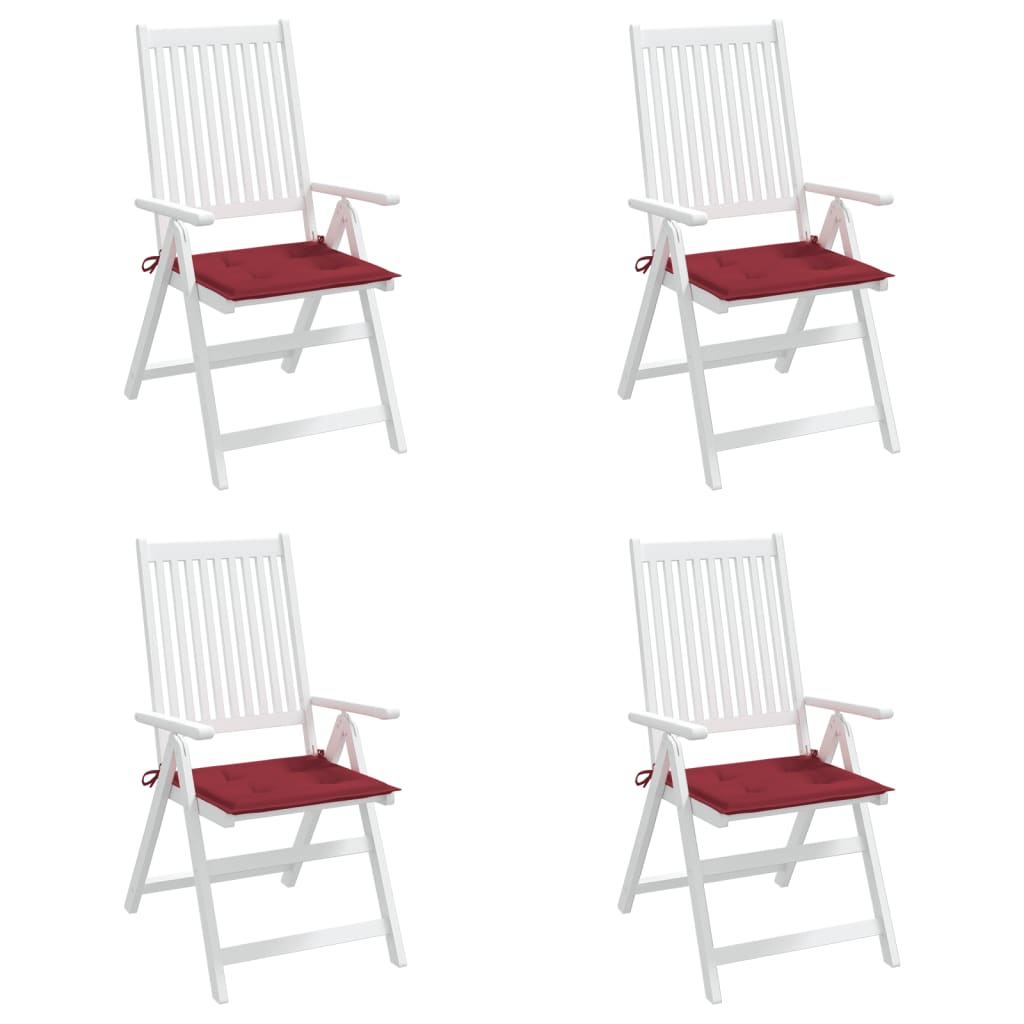 Cuscini per Sedia 4 pz Rosso Vino 50x50x4 cm in Tessuto Oxford | homemem39