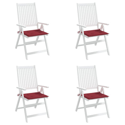 Cuscini per Sedia 4 pz Rosso Vino 50x50x4 cm in Tessuto Oxford