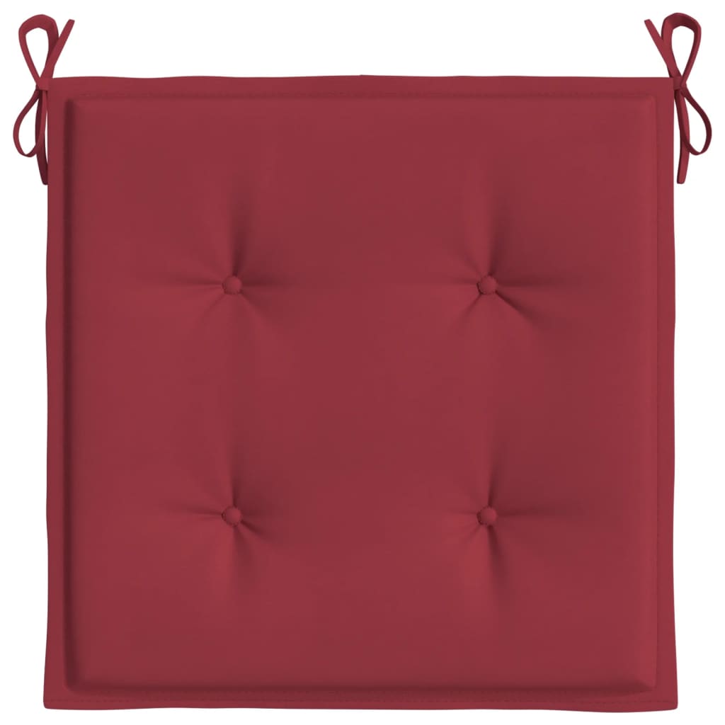 Cuscini per Sedia 4 pz Rosso Vino 50x50x4 cm in Tessuto Oxford