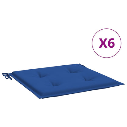 Cuscini per Sedia 6 pz Blu Reale 50x50x3 cm in Tessuto Oxford - homemem39