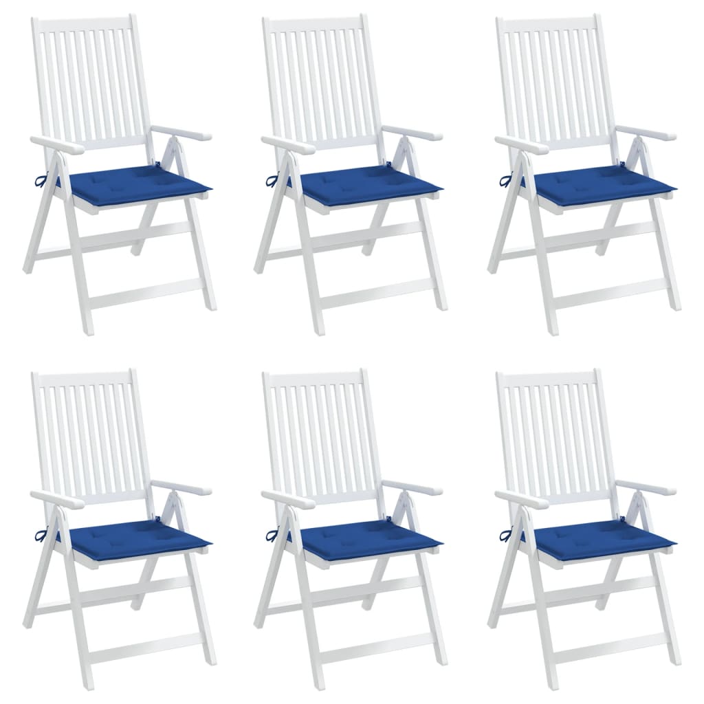 Cuscini per Sedia 6 pz Blu Reale 50x50x4 cm in Tessuto Oxford