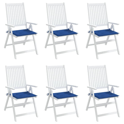 Cuscini per Sedia 6 pz Blu Reale 50x50x4 cm in Tessuto Oxford