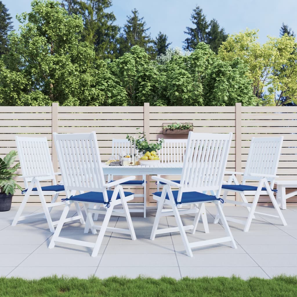 Cuscini per Sedia 6 pz Blu Reale 50x50x4 cm in Tessuto Oxford