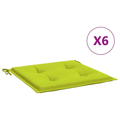 Cuscini per Sedia 6 pz Verde Brillante 50x50x4cm Tessuto Oxford