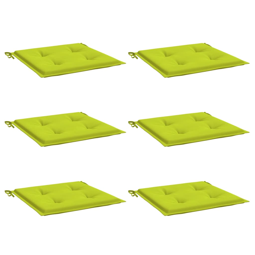 Cuscini per Sedia 6 pz Verde Brillante 50x50x3cm Tessuto Oxford - homemem39