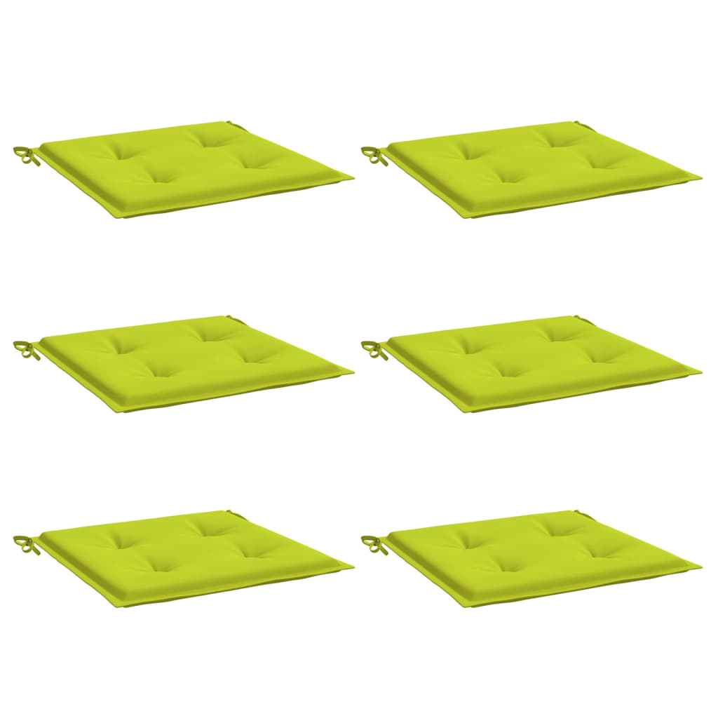 Cuscini per Sedia 6 pz Verde Brillante 50x50x4cm Tessuto Oxford
