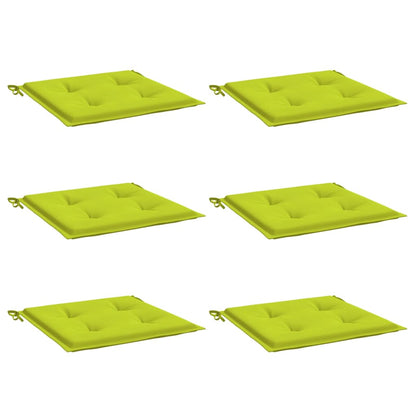 Cuscini per Sedia 6 pz Verde Brillante 50x50x4cm Tessuto Oxford