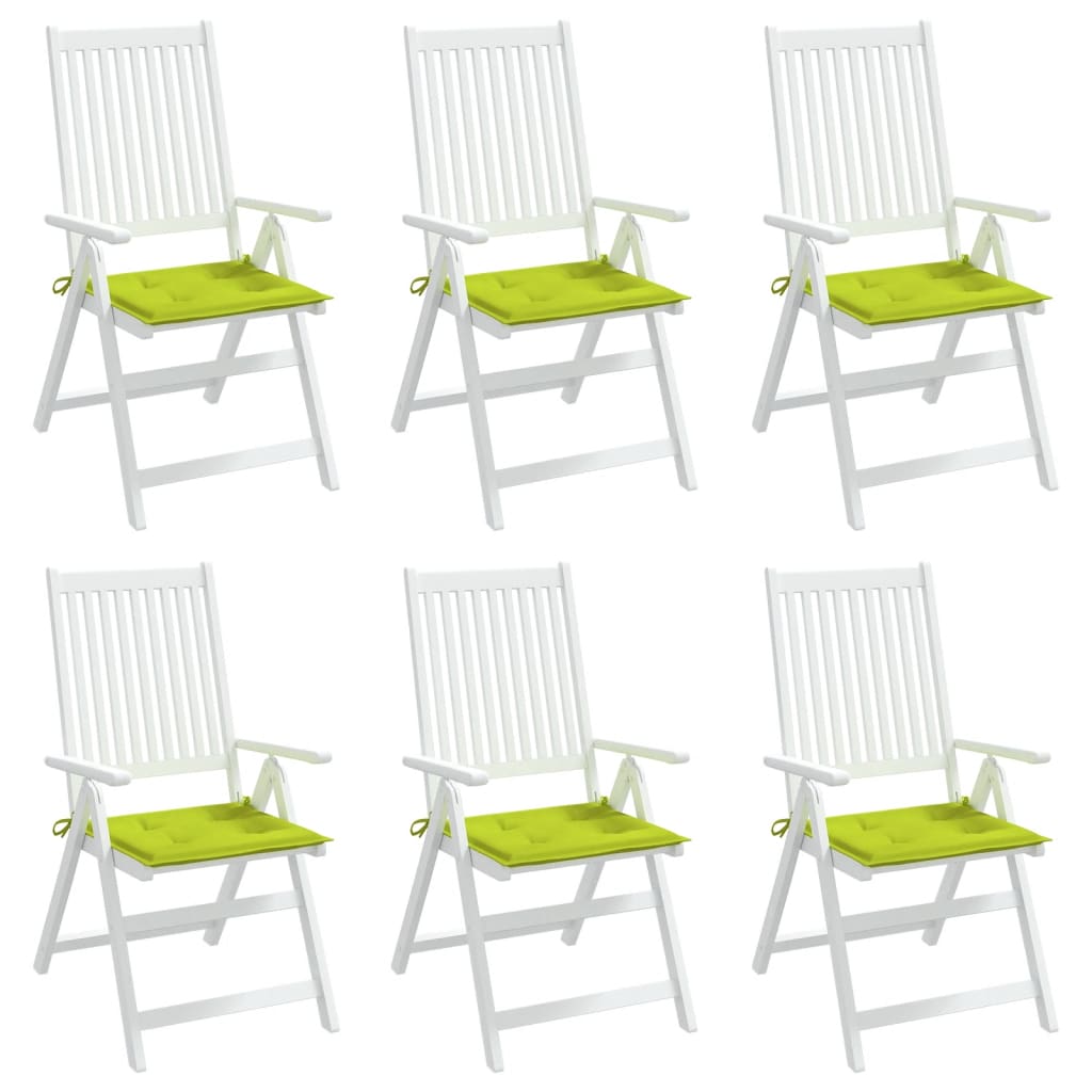 Cuscini per Sedia 6 pz Verde Brillante 50x50x4cm Tessuto Oxford