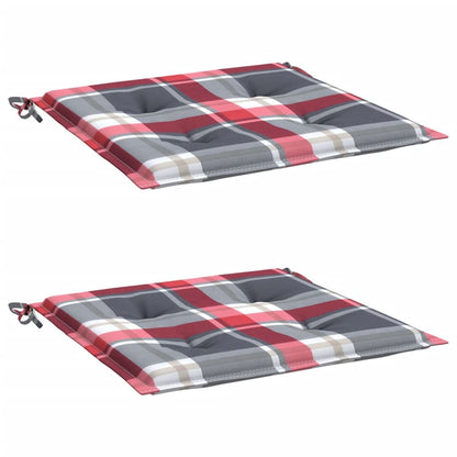 Cuscini per Sedia 2 pz a Quadri Rossi 50x50x4 cm Tessuto Oxford