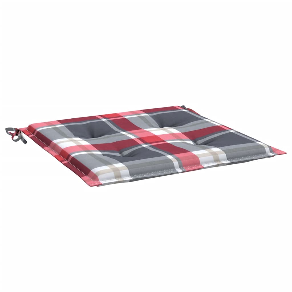 Cuscini per Sedia 2 pz a Quadri Rossi 50x50x4 cm Tessuto Oxford | homemem39
