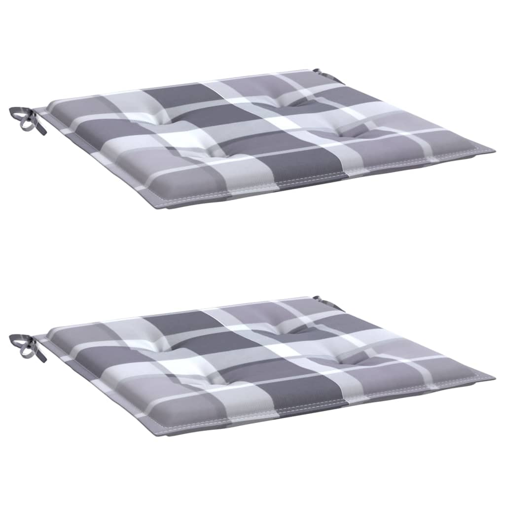 Cuscini per Sedia 2 pz a Quadri Grigi 50x50x4 cm Tessuto Oxford | homemem39