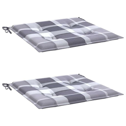 Cuscini per Sedia 2 pz a Quadri Grigi 50x50x3 cm Tessuto Oxford