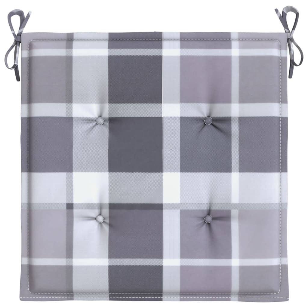 Cuscini per Sedia 2 pz a Quadri Grigi 50x50x4 cm Tessuto Oxford | homemem39