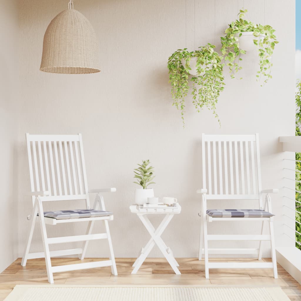Cuscini per Sedia 2 pz a Quadri Grigi 50x50x4 cm Tessuto Oxford | homemem39