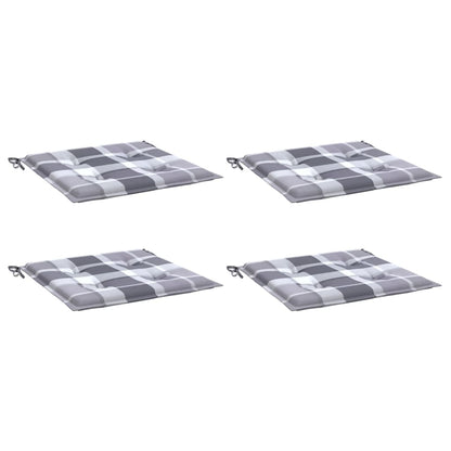Cuscini per Sedia 4 pz a Quadri Grigi 50x50x4 cm Tessuto Oxford