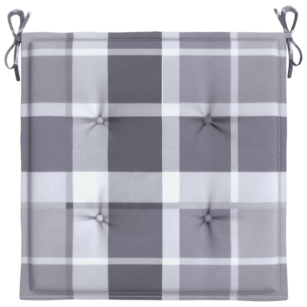 Cuscini per Sedia 4 pz a Quadri Grigi 50x50x3 cm Tessuto Oxford - homemem39