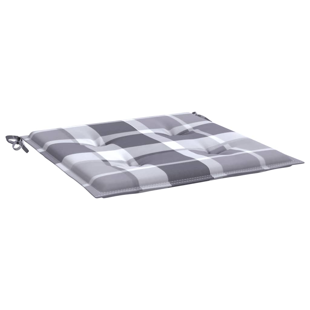 Cuscini per Sedia 4 pz a Quadri Grigi 50x50x3 cm Tessuto Oxford - homemem39