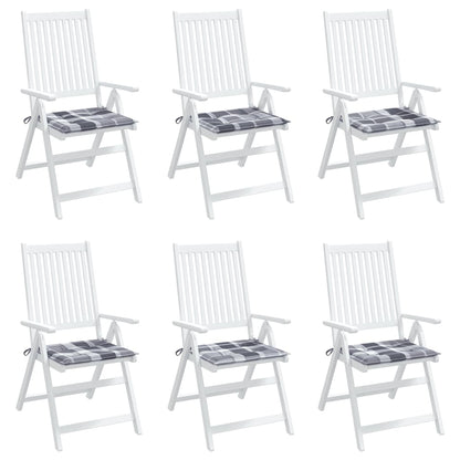 Cuscini per Sedia 6 pz a Quadri Grigi 50x50x4 cm Tessuto Oxford | homemem39