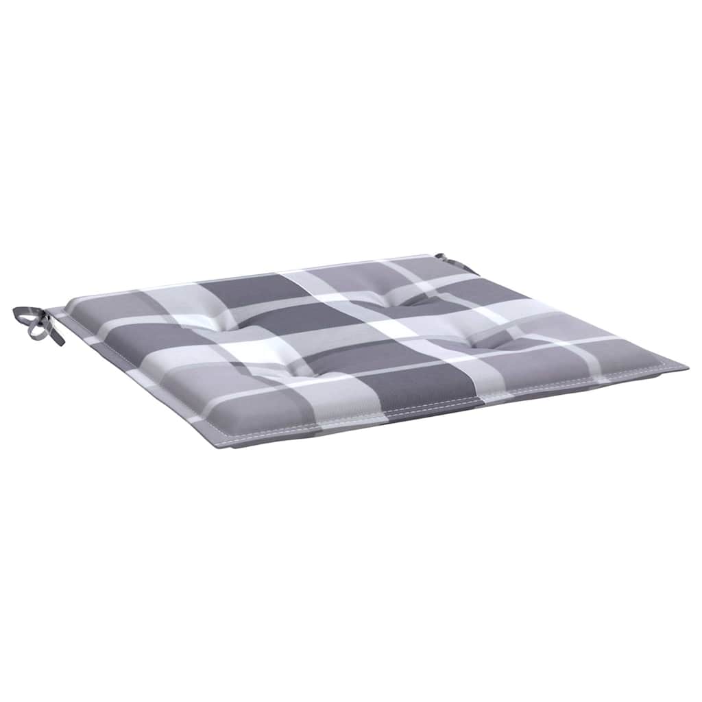 Cuscini per Sedia 6 pz a Quadri Grigi 50x50x3 cm Tessuto Oxford