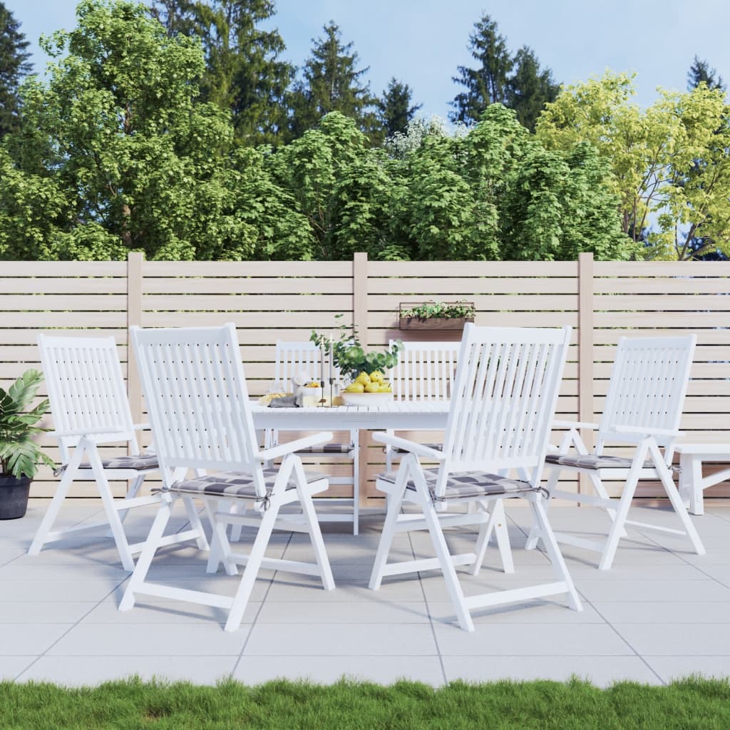Cuscini per Sedia 6 pz a Quadri Grigi 50x50x4 cm Tessuto Oxford | homemem39