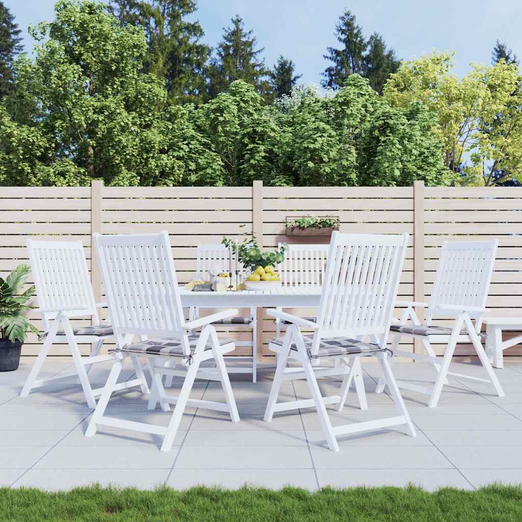 Cuscini per Sedia 6 pz a Quadri Grigi 50x50x3 cm Tessuto Oxford